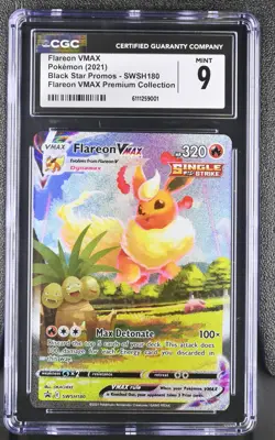 CGC 9 Alt Art Flareon Vmax SWSH180 Premium Collection Pokemon Promo psa - Image 1