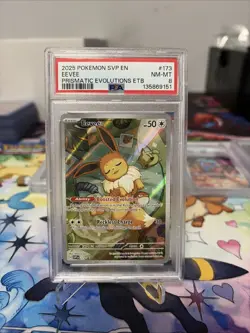 PSA 8 Eevee SVP 173 Elite Trainer Box Promo Pokemon Prismatic Evolutions - Image 1