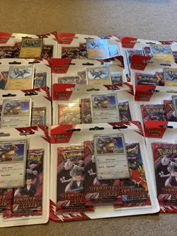 Pokemon TCG Destined Rivals, Sealed, 12x 3-Pack Triple Blister - total 36 packs - Image 3