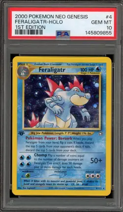 Pokemon Feraligatr Neo Genesis 1st Edition Holo Rare #4 PSA 10 Gem Mint - Image 1