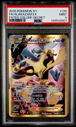 Pokemon Alakazam EX Fates Collide Secret Rare #125 PSA 9 Mint New Cert REGRADEU - Image 1
