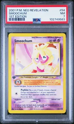 PSA 7 Pokemon Neo Revelation 1st Edition Smoochum 54/64 PSA 7 - Image 1