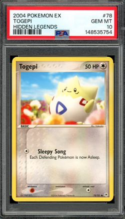 PSA 10 Gem Mint Togepi EX Hidden Legends 78/101 2004 Vintage Pokemon - Image 1