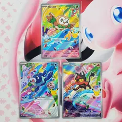 Rowlett 043 + Litten 044 + Popplio 045 - First Partner Pokemon Cards - #L607 - Image 1