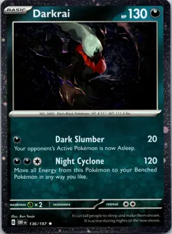 Darkrai (Cosmos Holo) Rare Pokemon 136/197 NM - Image 1