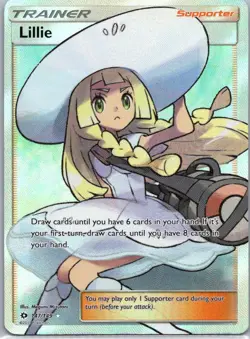Pokemon TCG Lillie 147/149 Sun Moon Holo LP - Image 1