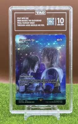 MTG: Final Fantasy - Stay With Me (Rhystic Study) Borderless Foil Tag 10 Pop 3 - Image 1