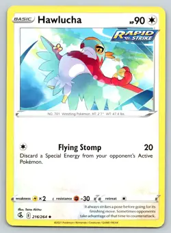 HAWLUCHA 216/264 UC FUSION STRIKE POKEMON MP AKITSU - Image 1