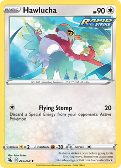 HAWLUCHA 216/264 UC FUSION STRIKE POKEMON MP AKITSU - Image 4