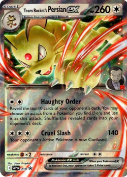 Team Rocket's Persian ex 218 Sv: Scarlet & Violet Promo Cards Holo - Pokemon TCG - Image 1