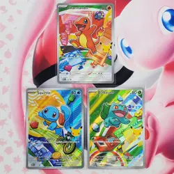 Charmander 038 + Bulbasaur 037 + Squirtle 039 - First Partner Pokemon Cards L609 - Image 1