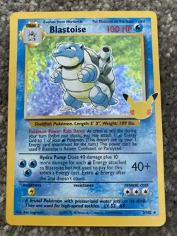 Pokemon TCG Blastoise Holo Rare Card 2/102 Celebrations 25th Anniversary Edition - Image 1