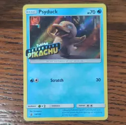 Pokemon Psyduck Detective Pikachu SM199 Promo Stamped Holo Card English - Image 1