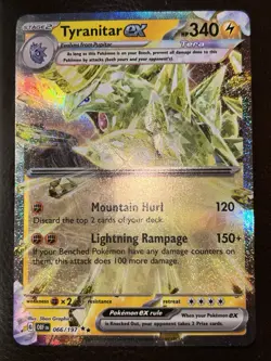 Tyranitar ex HP 340 -066/197 Sv03: Obsidian Flames Double Rare Holo Pokemon Card - Image 1