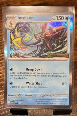 Inteleon MEP 002 Pre-Release Stamped Promo Pokemon Card - STAFF - Image 1