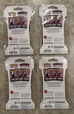 4 Sealed Unweighed New Style Pokemon S&M Unified Minds Blister Packs - Art Set - Image 2