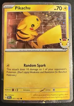 Pikachu 051/162 Pokemon Day 2026 - Anniversary Stamped NM - Image 1