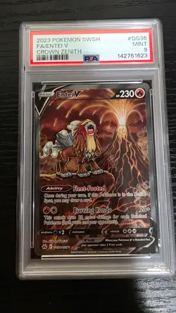 Fa/Entei V Pokemon Sword And Shield Crown Zenith GG36 NM PSA 9 - Image 1