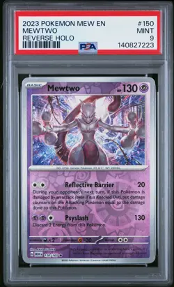 2023 POKEMON MEW EN-151 REVERSE HOLO #150 MEWTWO PSA 9 - Image 1