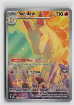 Rapidash 189/182 Illustration Rare Destined Rivals Pokemon NM - Image 1
