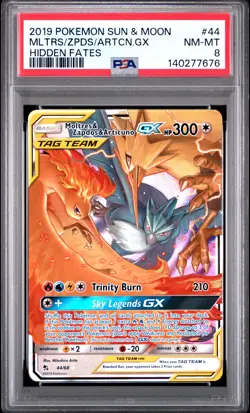 2019 POKEMON SUN & MOON HIDDEN FATES #44 MLTRS/ZPDS/ARTCN.GX PSA 8 - Image 1
