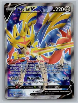 Zacian V 195/202 Ultra Rare Sword & Shield Pokemon Near Mint - Image 1