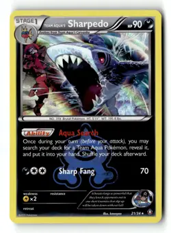Pokemon Card Team Aqua's Sharpedo Holo LP Double Crisis 21/34 - Image 1