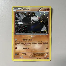 Drilbur 8/12 Holo - McDonalds Promo 2012 - Pokemon TCG DAMAGED - Image 1