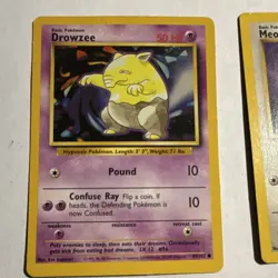 Pokemon TCG Drowzee & Meowth Base Set 1999 English 49/102 56/64 2 Card Lot - Mp - Image 2
