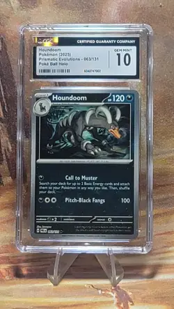 Pokemon Houndoom (Poke Ball Holo) 063/131 Prismatic Evolutions CGC 10 Gem Mint - Image 1
