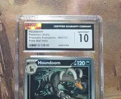 Pokemon Houndoom (Poke Ball Holo) 063/131 Prismatic Evolutions CGC 10 Gem Mint - Image 2