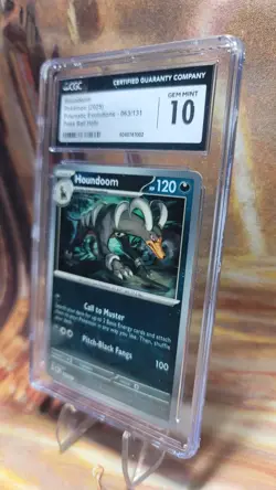 Pokemon Houndoom (Poke Ball Holo) 063/131 Prismatic Evolutions CGC 10 Gem Mint - Image 4