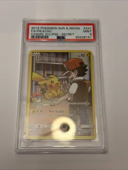 2019 Pokemon Sun & Moon | FA/Pikachu #241 | Cosmic Eclipse Secret Rare | PSA 9 - Image 1