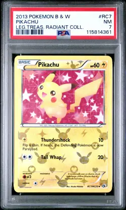 2013 POKEMON LEGENDARY TREASURES PIKACHU #RC7 HOLO PSA 7 NEAR MINT #115814361 - Image 1