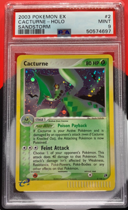 2003 Cacturne #2/100 Pokemon Sandstorm Holo PSA 9 MINT - Image 1