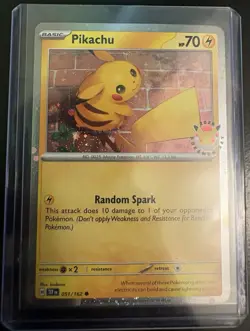 Pikachu 051/162 Cosmo Holo 2026 Pokemon Day w/Swirl - Image 1