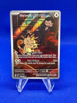 Pokemon Destined Rivals Team Rocket’s Meowth 203/182 Illustration Rare IR NM/LP - Image 1