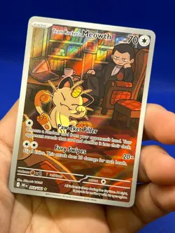 Pokemon Destined Rivals Team Rocket’s Meowth 203/182 Illustration Rare IR NM/LP - Image 2