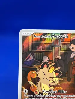 Pokemon Destined Rivals Team Rocket’s Meowth 203/182 Illustration Rare IR NM/LP - Image 3