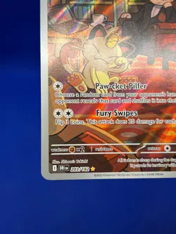 Pokemon Destined Rivals Team Rocket’s Meowth 203/182 Illustration Rare IR NM/LP - Image 5