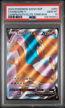 PSA 10 Charizard V 050 Champion’s Path Promo SWSH Black Star GEM MINT Pokemon - Image 1
