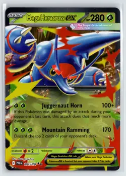 Pokemon ME02: Phantasmal Flames #004/094 Mega Heracross ex NM - Image 1