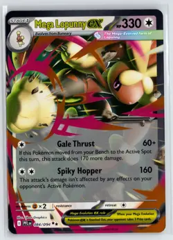 Pokemon ME02: Phantasmal Flames #084/094 Mega Lopunny ex NM - Image 1