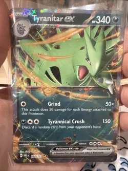 Pokemon Tyranitar ex 064/131 Sv: Prismatic Evolutions Holo EX 340 HP Double Rare - Image 1
