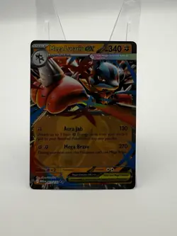Pokemon TCG Mega Lucario EX 077/132 Me01 Mega Evolution Double Rare Holo 340HP - Image 1