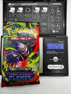 VERY HEAVY 22.52g Pokemon TCG Phantasmal Flames Booster Pack Factory Sealed - Image 1