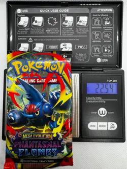 VERY HEAVY 22.54g Pokemon TCG Phantasmal Flames Booster Pack Factory Sealed - Image 1