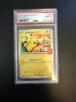 Pokemon Pikachu 020/M-P Promo McDonald's 2025 Japanese PSA 10 Regular - Image 1