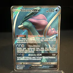 2018 Pokemon TCG Lost Thunder Suicune GX 200/214 Full Art Ultra Rare - MINT - Image 1
