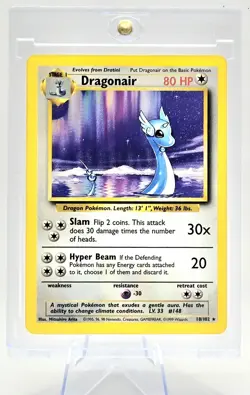 Pokemon TCG Dragonair Base Set Card 18/102 1995 Black Star - Image 1